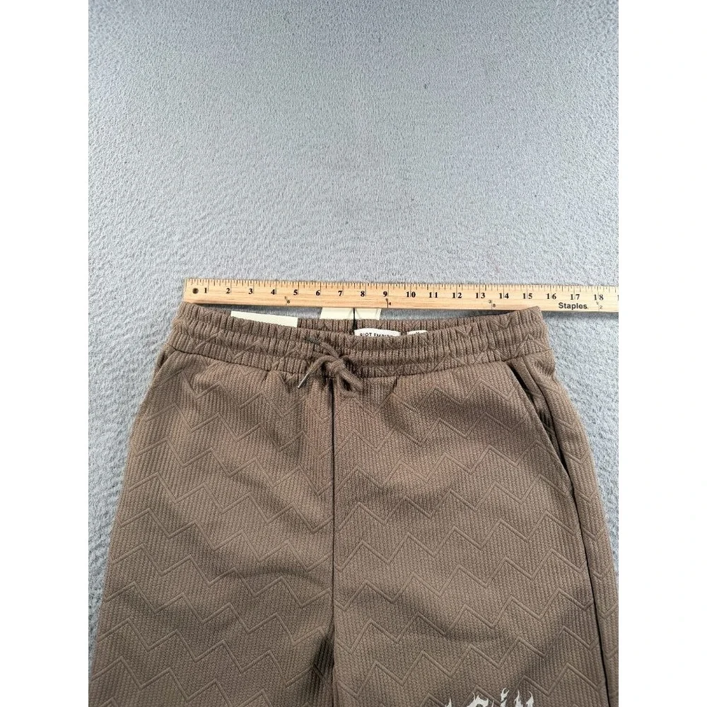 Riot Empire Imagine Textured Shorts Mens Medium Brown Stretch Drawstring NWT